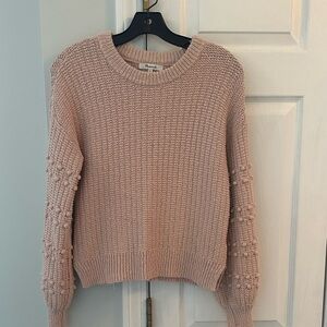 Madewell Mauve 100% Cotton Sweater Textured Detailed Sleeves XXS